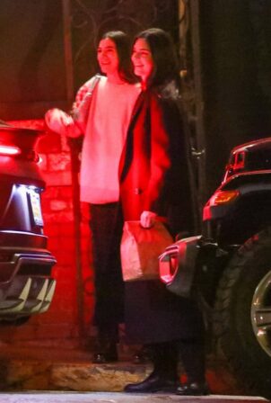 Kendall Jenner - With her friend Lauren Perez seen before leaving a late dinner in Los Angeles