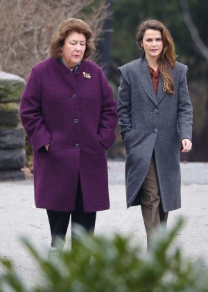 Keri Russell and Margo Martindale on the set of 'The Americans' in New York City