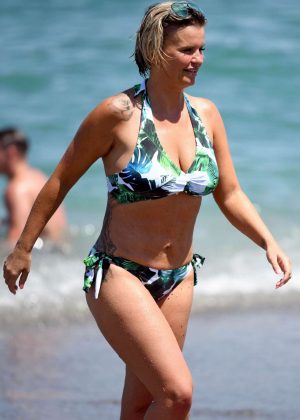 Kerry Katona in Bikini on the beach in Marbella