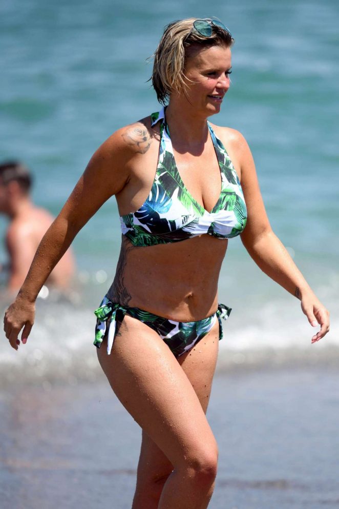 Kerry Katona in Bikini on the beach in Marbella