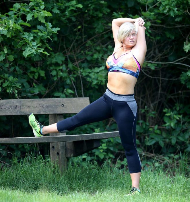 Kerry Katona - Working Out in Park in Sussex