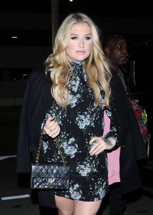 Kesha in Mini Dress at LAX Airport in Los Angeles