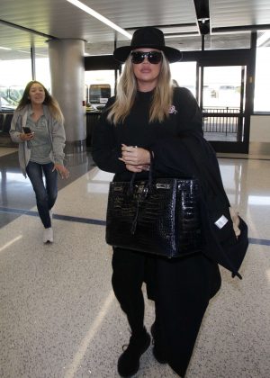 Khloe Kardashian - Arrives at LAX International Airport in LA