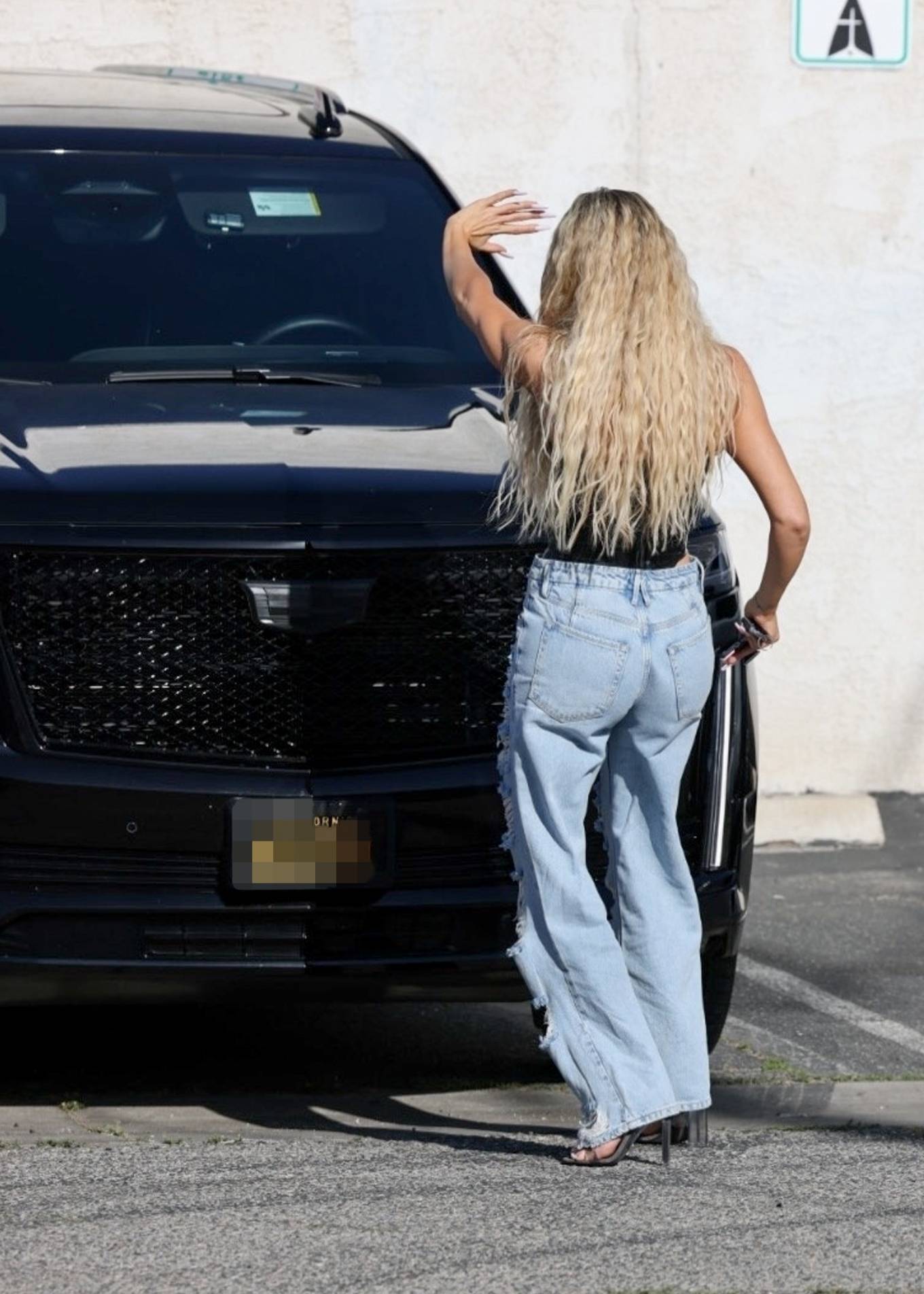 Khloe Kardashian – In a ripped denim in Los Angeles