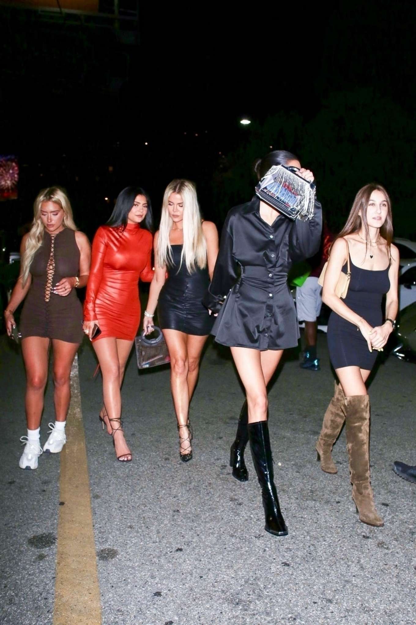 Khloe Kardashian in Black Mini Dress â€“ Night out in LA