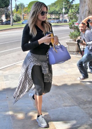 Khloe Kardashian in Leggings Out in Beverly Hills