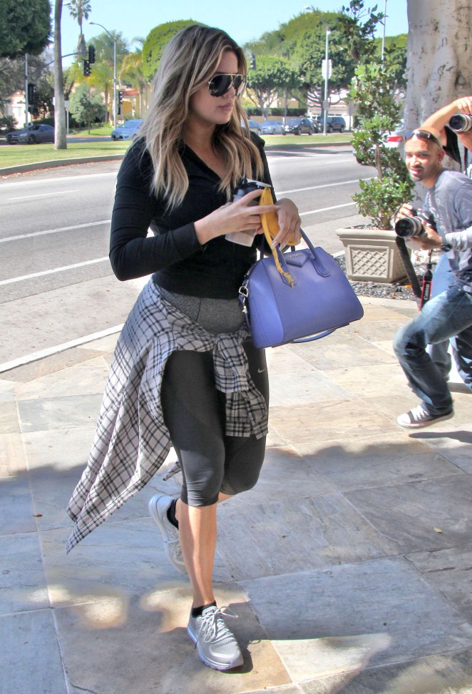 Khloe Kardashian in Leggings Out in Beverly Hills