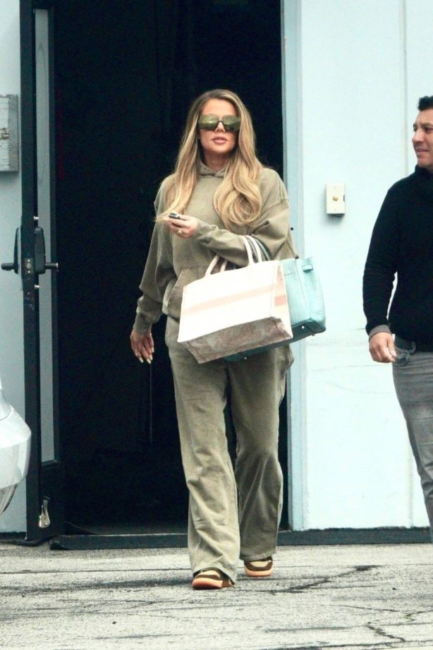 Khloe Kardashian - In sweats and Nikes as she leaves studio in Calabasas