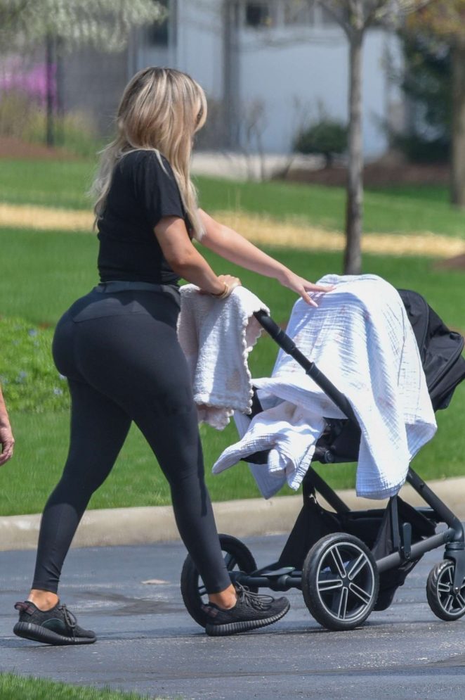Khloe Kardashian in Tights out in Cleveland