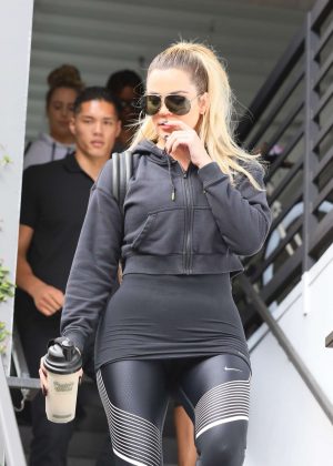 Khloe Kardashian in Tights out in West Hollywood