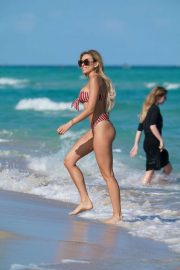 Khloe Terae in Bikini at the beach in Miami