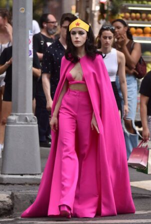 Kiernan Shipka - In Pink Valentino Wonder Woman Inspired Outfit in SoHo