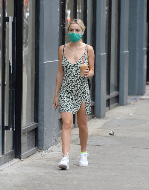 Kiernan Shipka - Looks cute in summer dress while out for a iced coffee in New York
