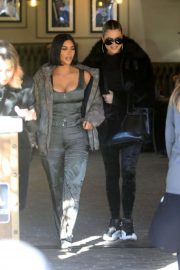 Kim and Khloe Kardashian - Leaves the Grandville Restaurant in Studio City