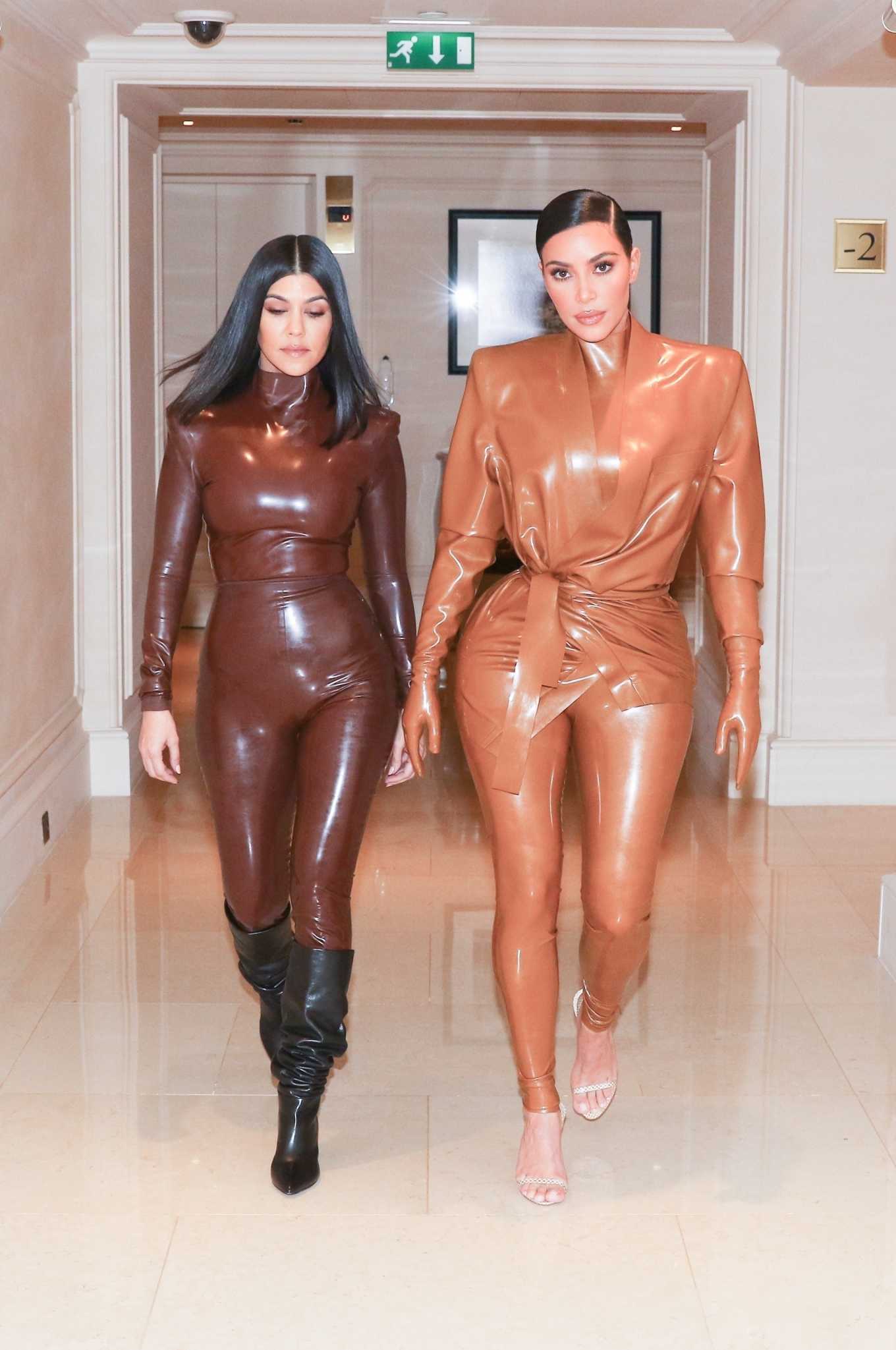 Kim Kardashian 2020 : Kim and Kourtney Kardashian – Heading to Kanye Wests Sunday Service in Paris-13