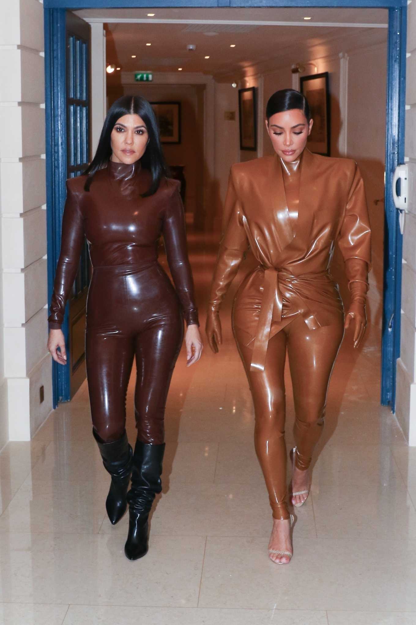 Kim Kardashian 2020 : Kim and Kourtney Kardashian – Heading to Kanye Wests Sunday Service in Paris-19