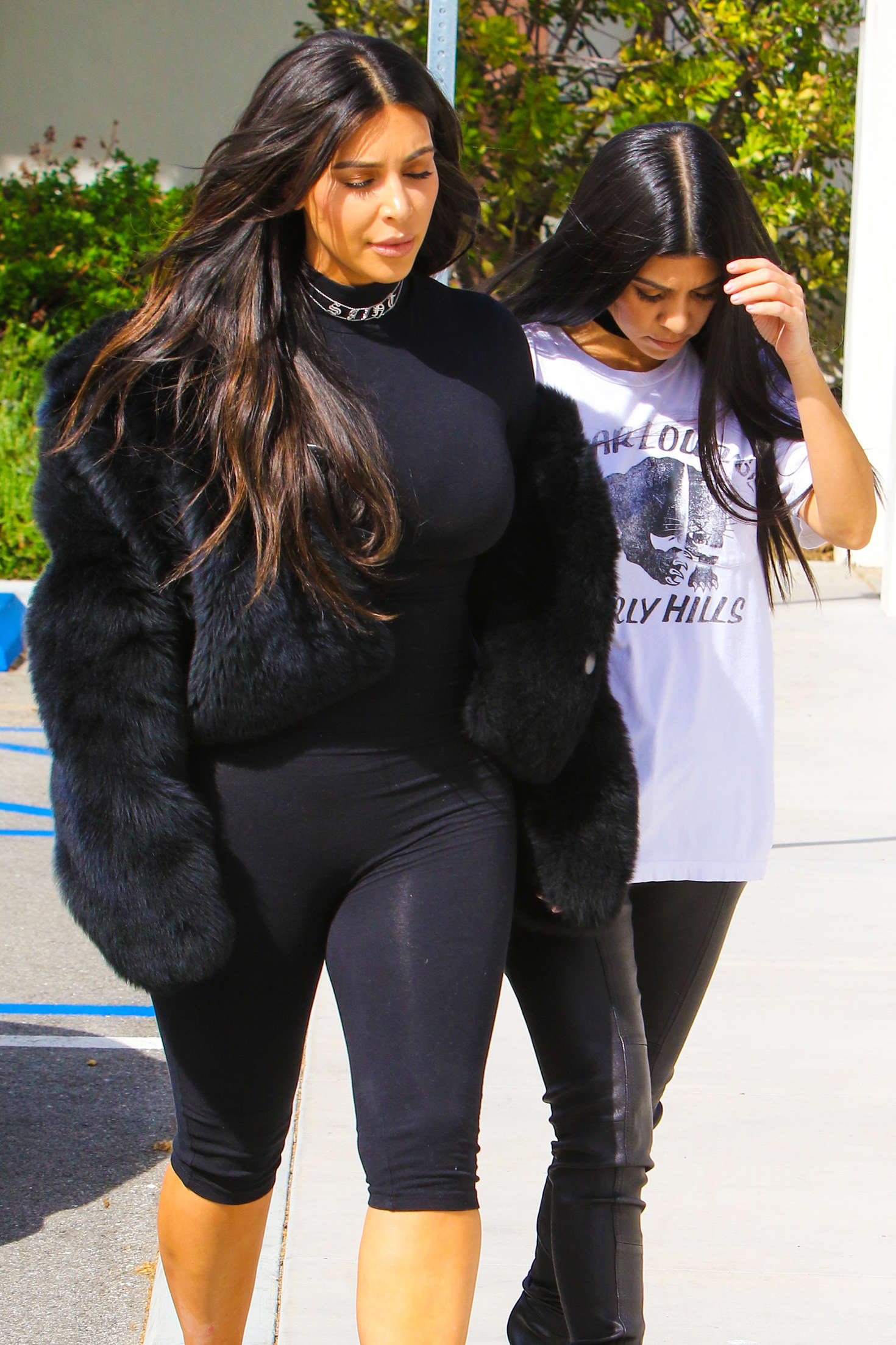 Kim and Kourtney Kardashian out in Calabasas | GotCeleb