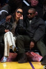 Kim Kardashian and Kanye West - Cleveland Cavaliers vs Los Angeles Lakers at Staples Center in LA