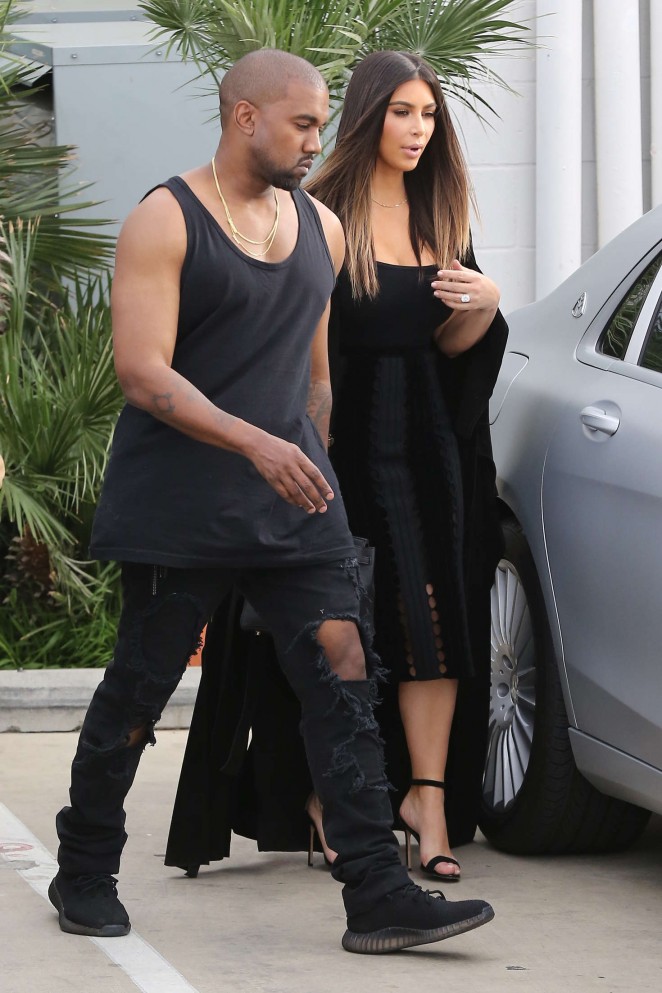 Kim Kardashian and Kanye West out in Van Nuys