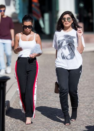 Kim Kardashian and Kylie Jenner Shopping in Beverly Hills