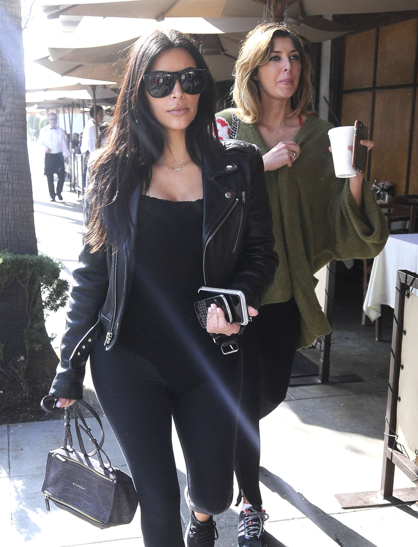 Kim Kardashian in Leggings at Il Pastaio Restuarant -15 | GotCeleb