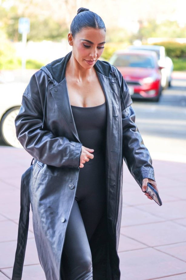 Kim Kardashian - Attending Saint's basketball game at Mamba Academy in Los Angeles