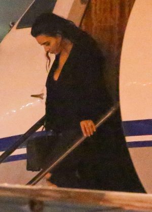 Kim Kardashian Getting off of a private jet in Van Nuy