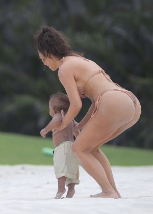 Kim Kardashian in Bikini at the beach in Mexico