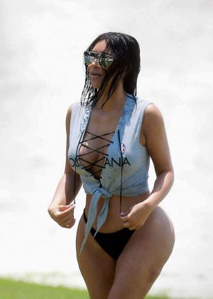 Kim Kardashian in Bikini Bottom in Mexico