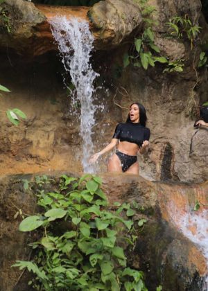 Kim Kardashian in Bikini Bottoms in Costa Rica