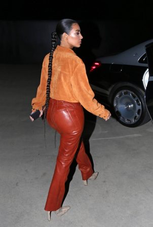 Kim Kardashian - In leather and suede in Malibu