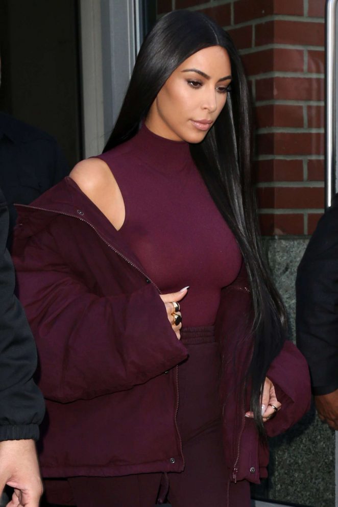 Kim Kardashian in Purple Out in New York City – GotCeleb