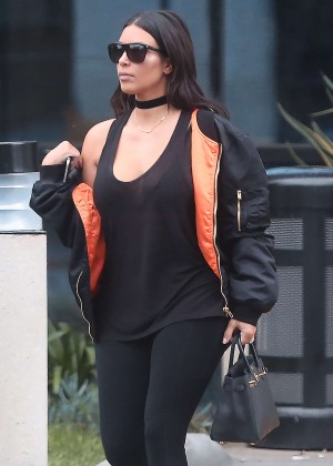 Kim Kardashian in Spandex out in Calabasas