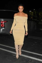 Kim Kardashian in Tight Dress at a gas station in Calabasas