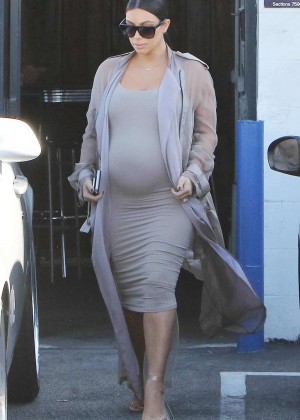 Kim Kardashian in Tight Dress Leave a Studio in LA