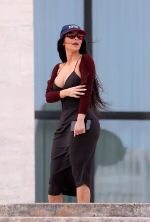 Kim Kardashian - is seen outside Fendi for a meeting in Rome