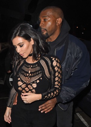 Kim Kardashian & Kanye West Out in London