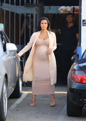 Kim Kardashian in Tight Dress Leaving Studio in Sherman Oaks