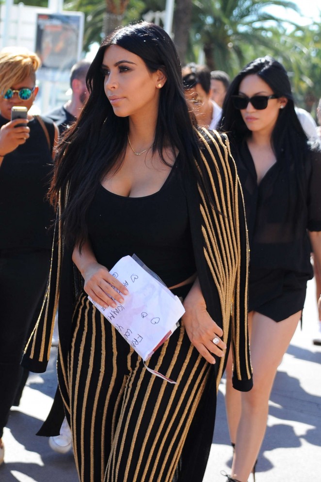 Kim Kardashian - Leaving the Armani Caffe in Cannes