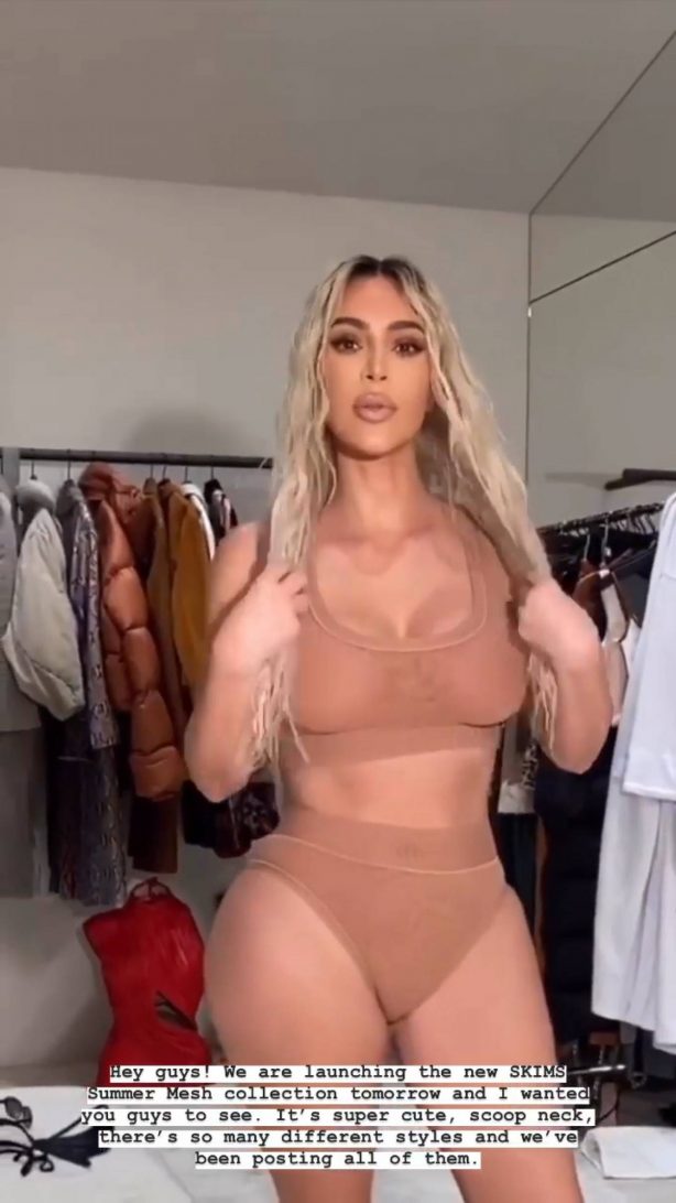 Kim Kardashian - Mesh Underwear 2020