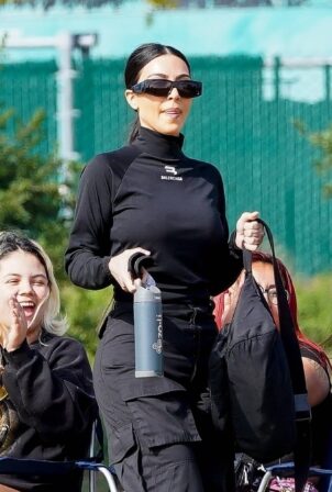 Kim Kardashian - Seen at her son Saint's soccer game in Calabasas