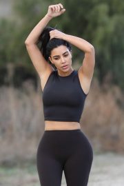 Kim Kardashian - Seen on a hike in Calabasas