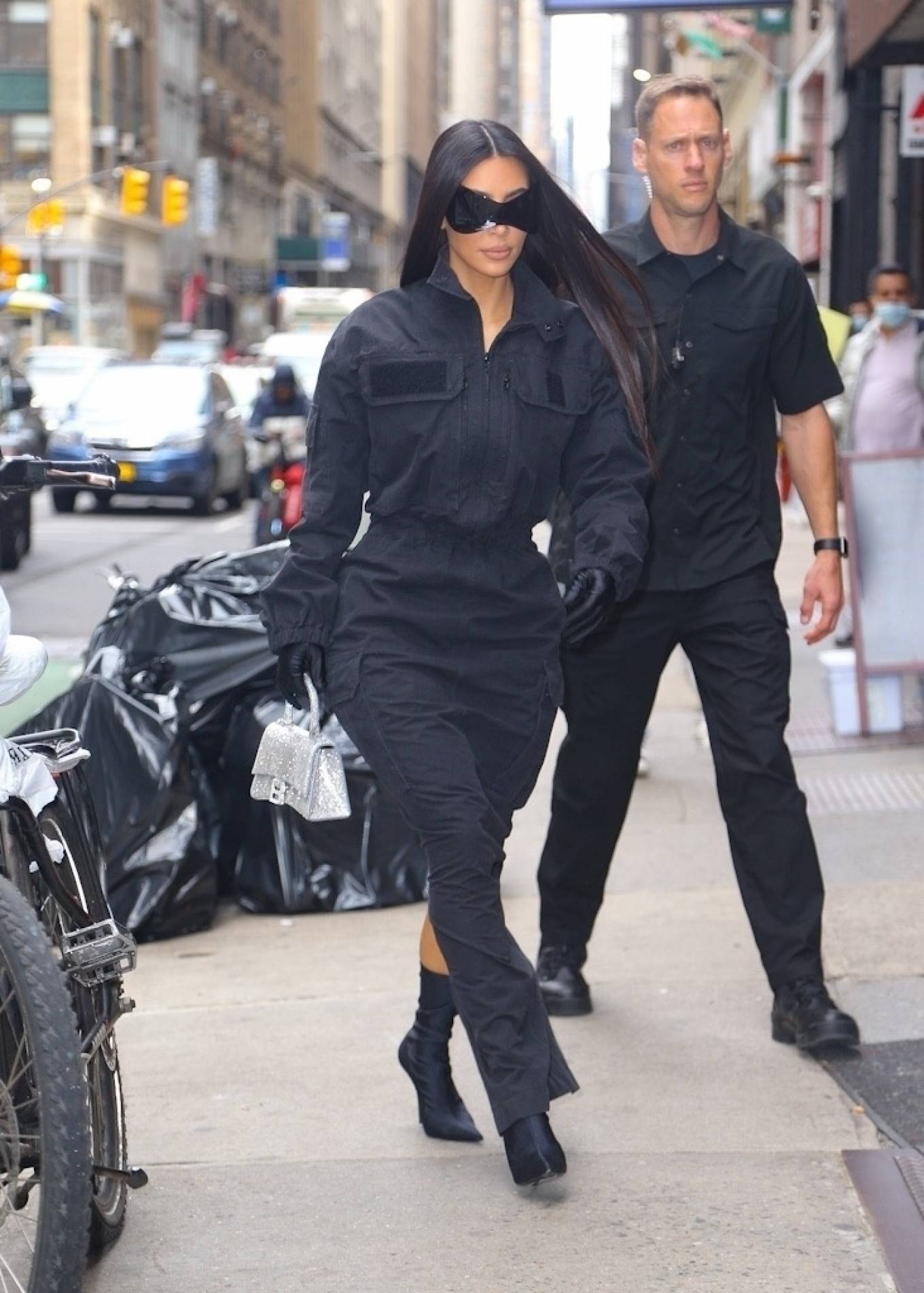 Kim Kardashian - steps out in head-to-toe Balenciaga as she heads out in New York City