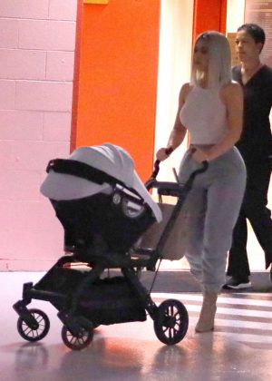 Kim Kardashian - Takes Baby Chicago at the doctors in New York
