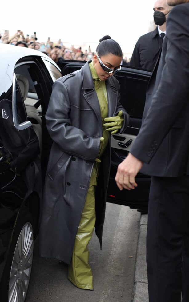 Kim Kardashian - Wearing the Prada Men’s Fall 2022 collection during Milan Fashion Week