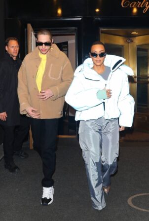 Kim Kardashian - With boyfriend Pete Davidson leaving their hotel in New York