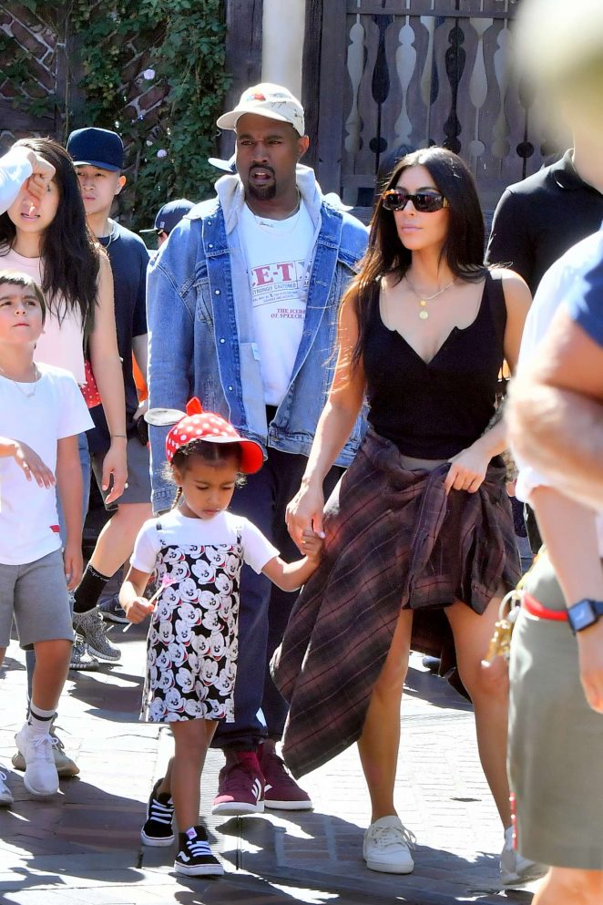 Kim Kardashian with family at Disnayland in Anaheim