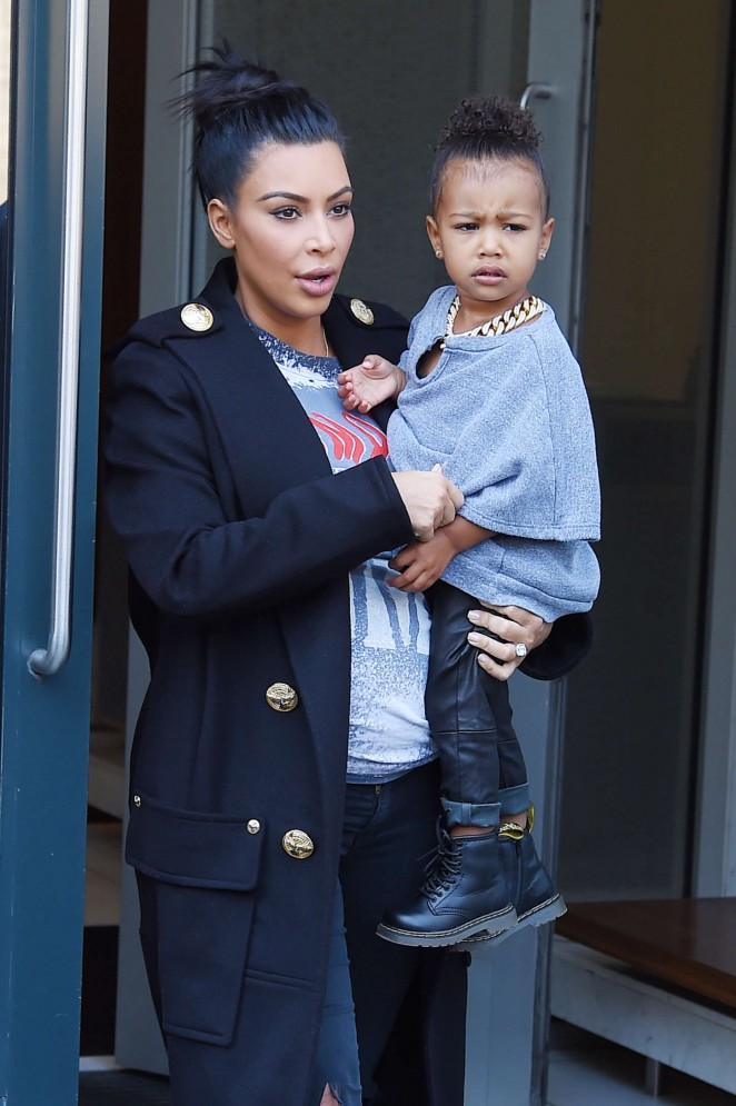 Kim Kardashian with her daughter out in NYC