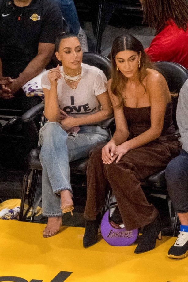Kim Kardashian - With Kris Jenner and Sarah Staudinger at the Lakers game
