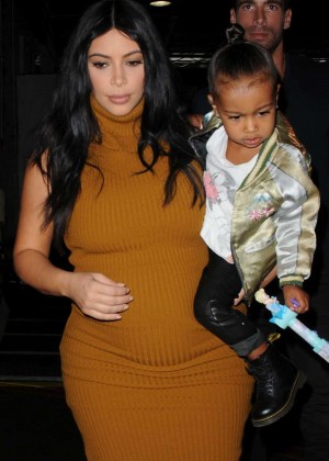Kim Kardashian with North West Out in NYC